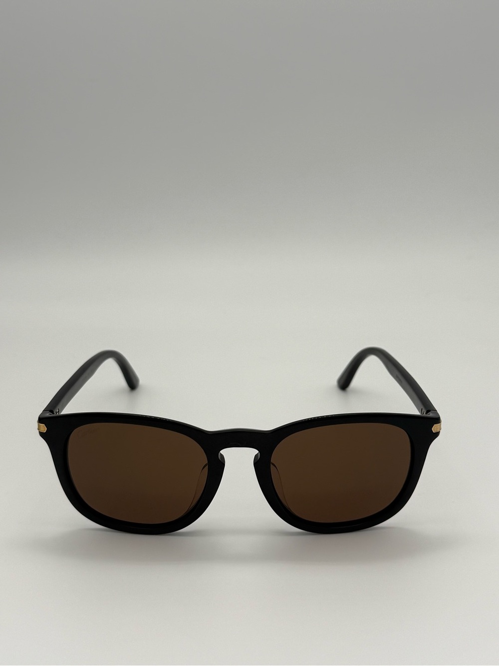 Cartier Black Frame Brown Lens Sunglasses